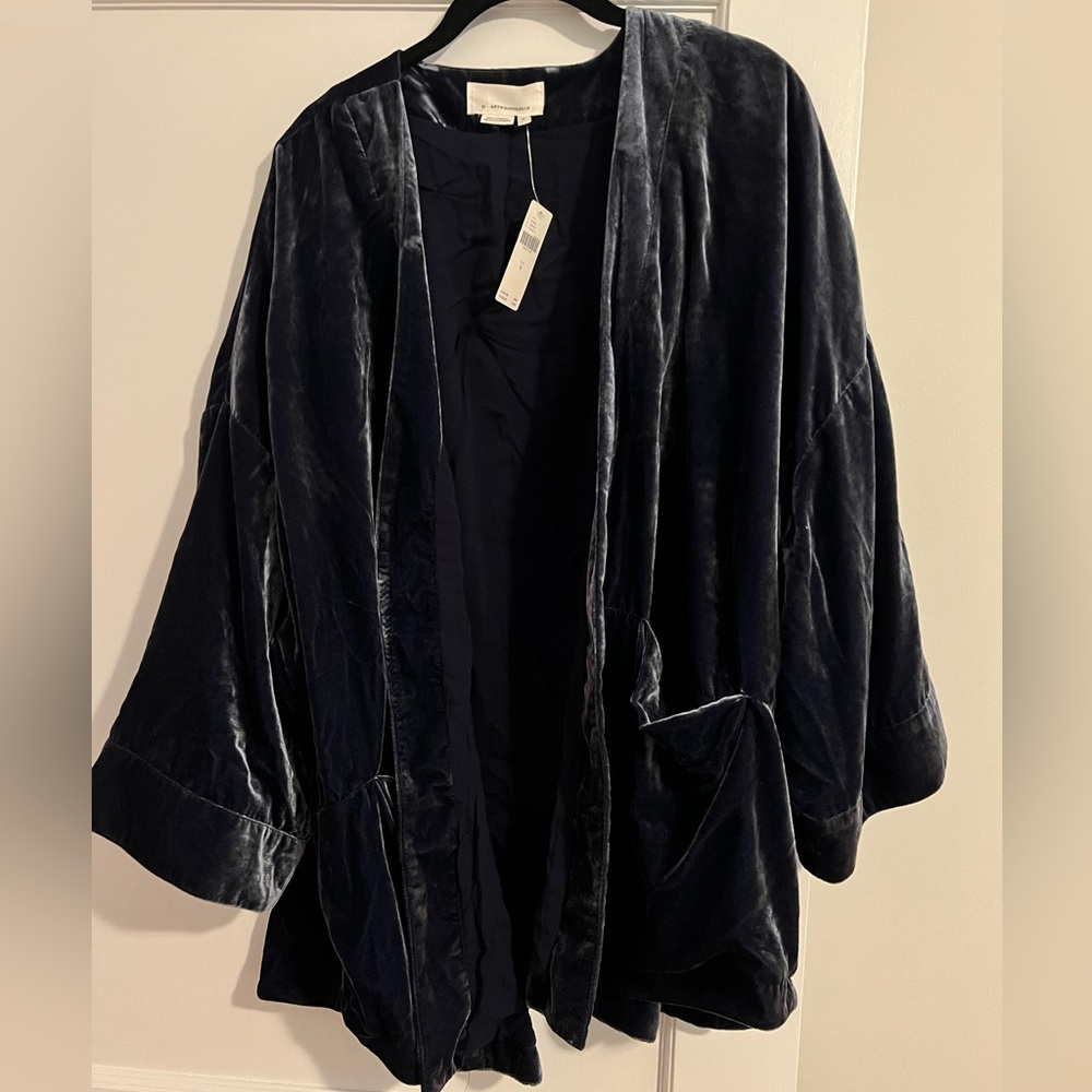 NWT Anthropologie Crushed Velvet jacket - M